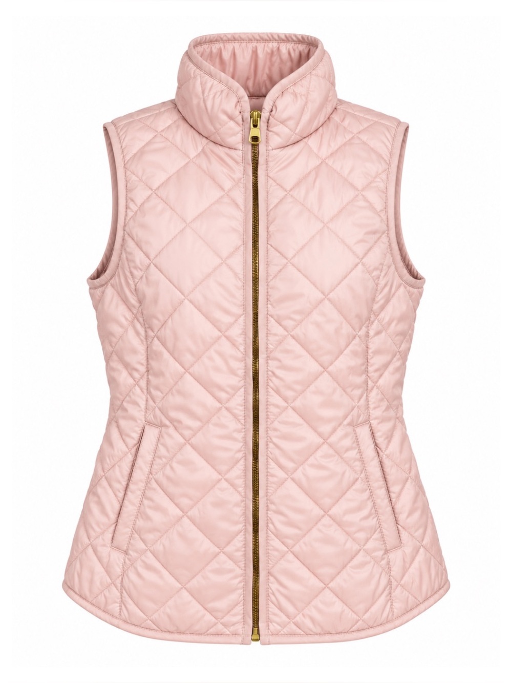 Old Navy Light Pink Zip Up Quilted Lightweight Vest Womens Size M